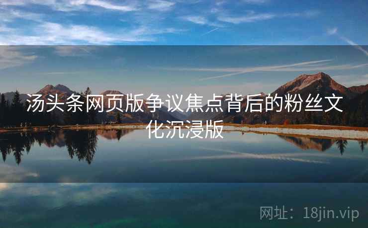 汤头条网页版争议焦点背后的粉丝文化沉浸版