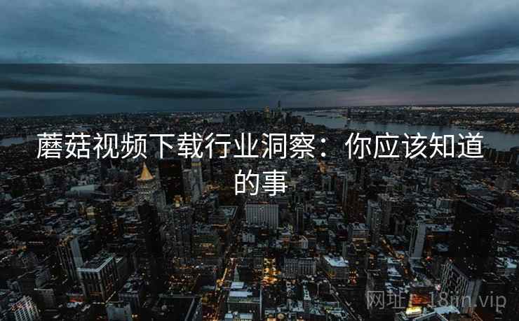 蘑菇视频下载行业洞察：你应该知道的事
