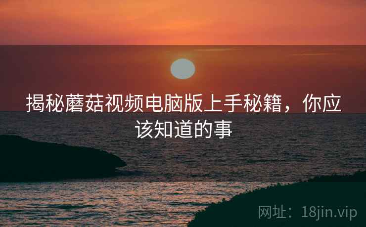 揭秘蘑菇视频电脑版上手秘籍，你应该知道的事